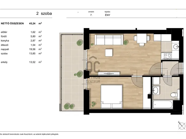 Eladó lakás Budapest XIII. kerület, Angyalföld, Hun utca 45 nm