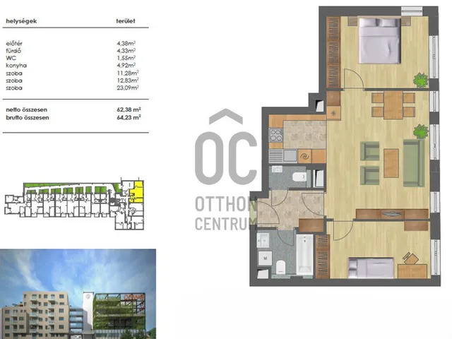 Eladó lakás Budapest XIII. kerület, Angyalföld 62 nm