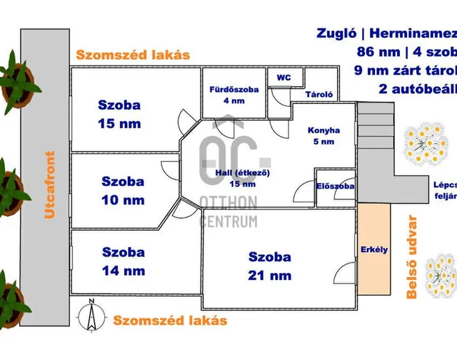 Eladó lakás Budapest XIV. kerület, Herminamező 86 nm