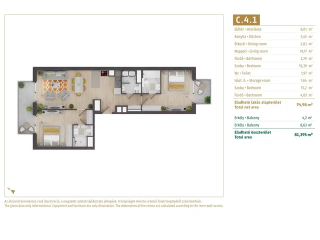 Eladó lakás Budapest VII. kerület, Városligeti fasor 25-27 75 nm