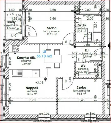 Eladó lakás Győr, Szabadhegy 57 nm