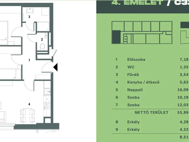 Eladó lakás Budapest IX. kerület, Mester utca 76 56 nm
