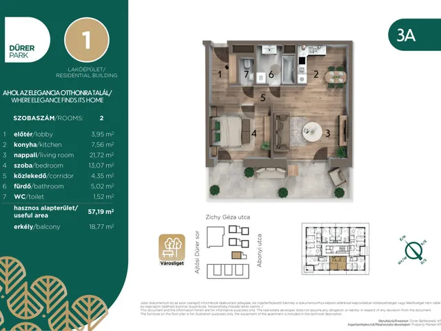 Eladó lakás Budapest XIV. kerület, Istvánmező 57 nm