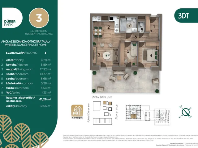Eladó lakás Budapest XIV. kerület, Istvánmező 61 nm