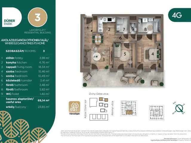 Eladó lakás Budapest XIV. kerület, Istvánmező 69 nm