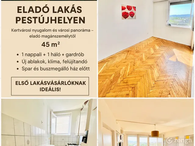 Eladó lakás Budapest XV. kerület, Rákospalota 45 nm