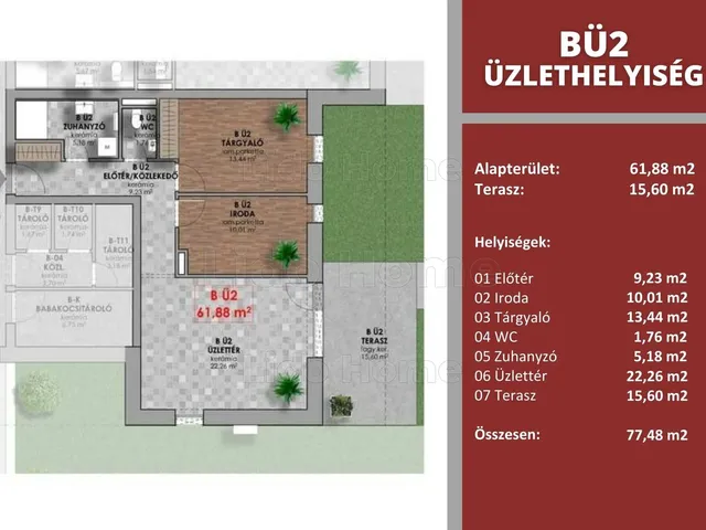 Eladó kereskedelmi és ipari ingatlan Győr, Révfalu 62 nm
