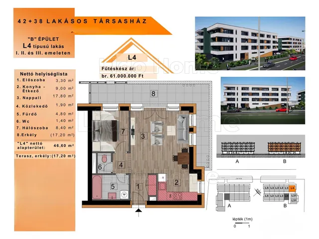 Eladó lakás Győr, Szabadhegy 47 nm