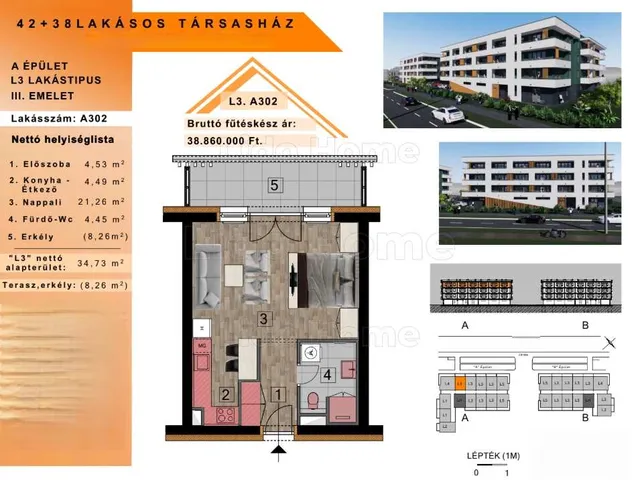 Eladó lakás Győr, Szabadhegy 35 nm