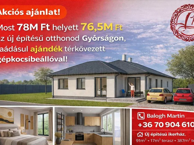 Eladó ház Győrság 91 nm