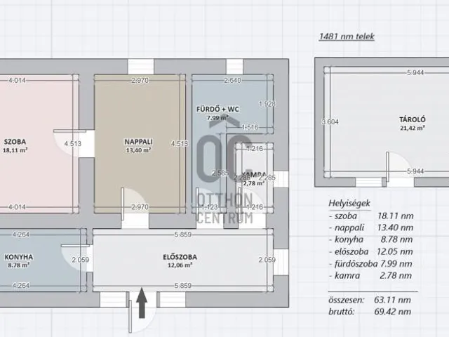 Eladó ház Kocsér 62 nm