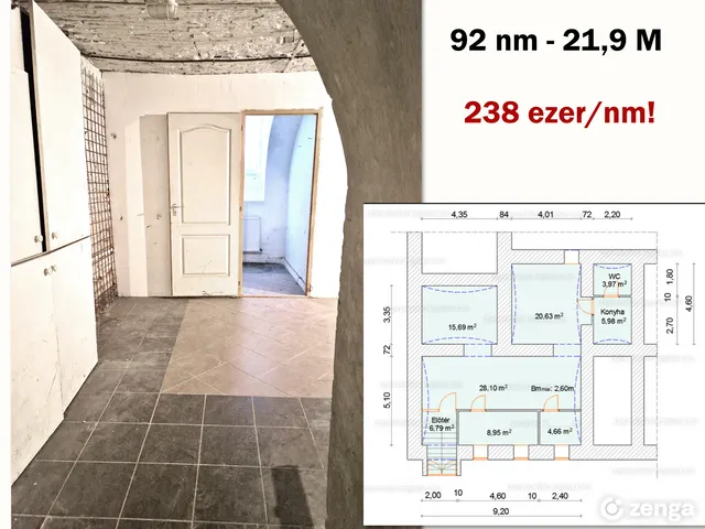 Eladó kereskedelmi és ipari ingatlan Budapest VII. kerület 92 nm