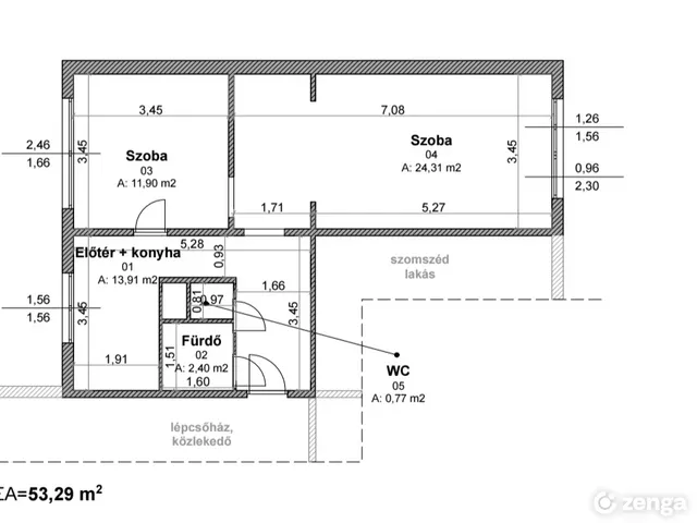 Eladó lakás Székesfehérvár, Víziváros 53 nm