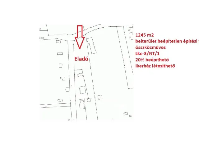 Eladó telek Budapest XXII. kerület 1352 nm