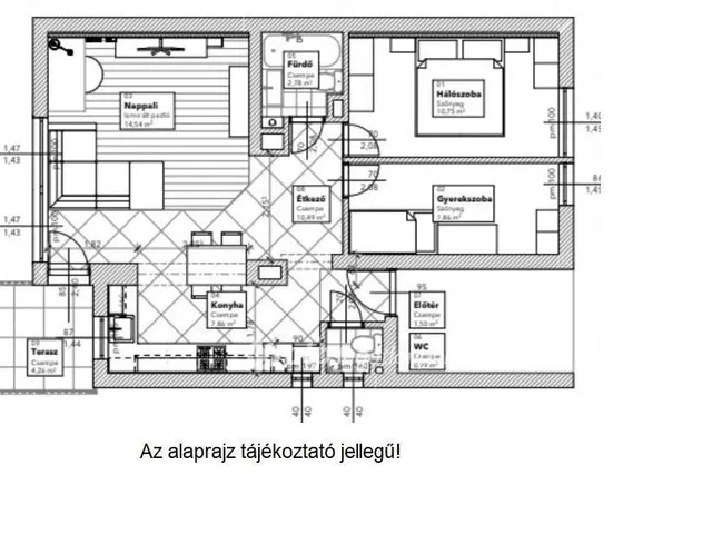 Eladó lakás Budapest III. kerület 59 nm