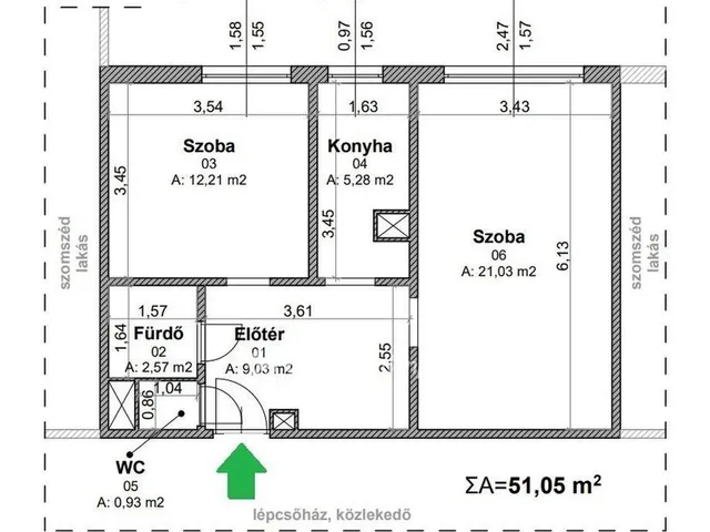 Eladó lakás Budapest III. kerület 51 nm