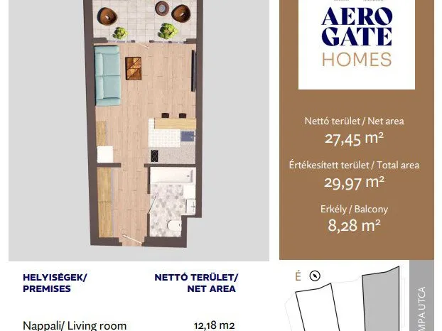 Eladó lakás Budapest XIX. kerület, Kispest, Tompa utca 162119/7 hrsz 30 nm