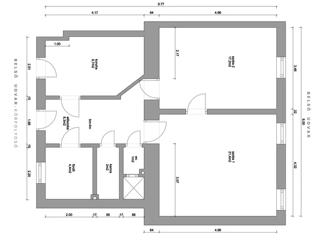 Eladó lakás Budapest VI. kerület, Nagykörúton belüli terület 64 nm