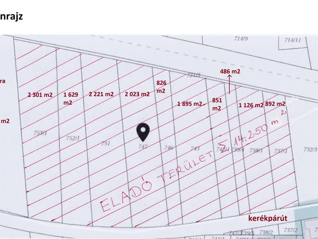 Eladó telek Gyenesdiás 14250 nm