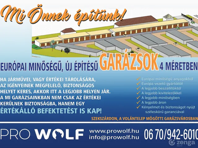 Eladó garázs Szekszárd, Alsóváros 24 nm
