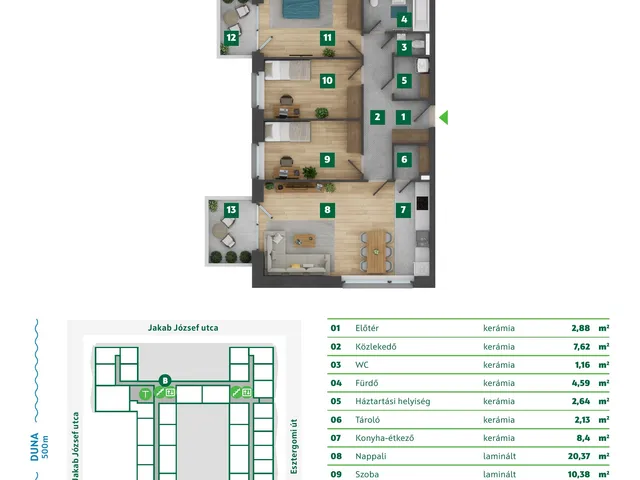 Eladó lakás Budapest XIII. kerület, Jakab József utca 23. 90 nm