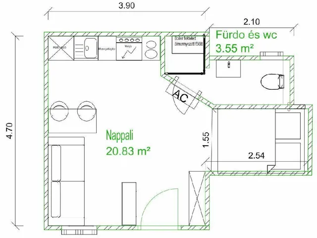 Eladó lakás Budapest XIII. kerület, Újlipótváros 24 nm