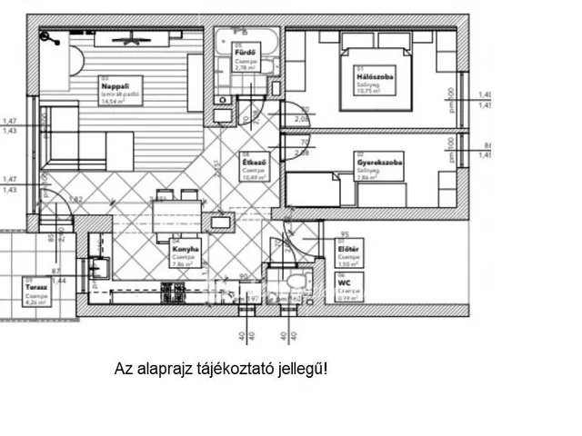 Eladó lakás Budapest III. kerület, Rómaifürdő 59 nm