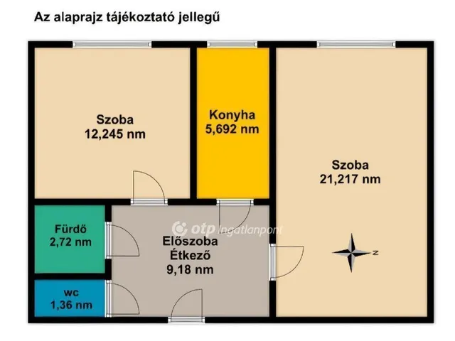 Eladó lakás Budapest III. kerület, Békásmegyer 52 nm