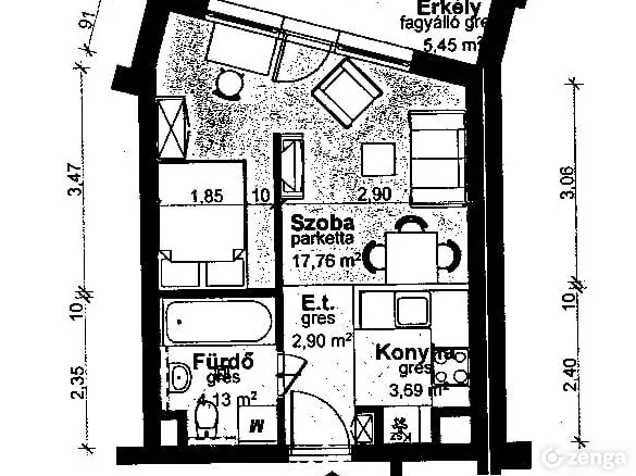 Eladó lakás Budapest III. kerület, Békásmegyer 28 nm