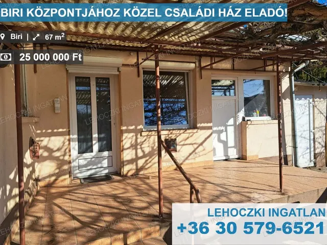 Eladó ház Biri 67 nm