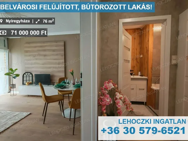 Eladó lakás Nyíregyháza, Belváros 76 nm