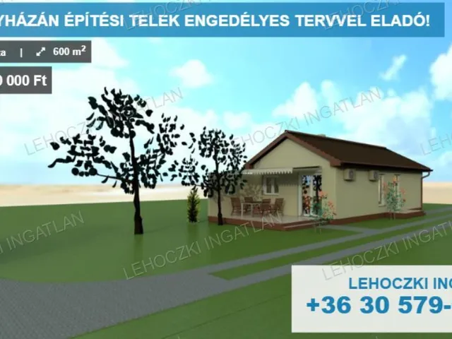 Eladó telek Nyíregyháza 600 nm
