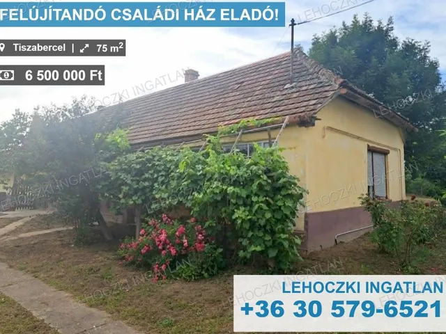 Eladó ház Tiszabercel 75 nm