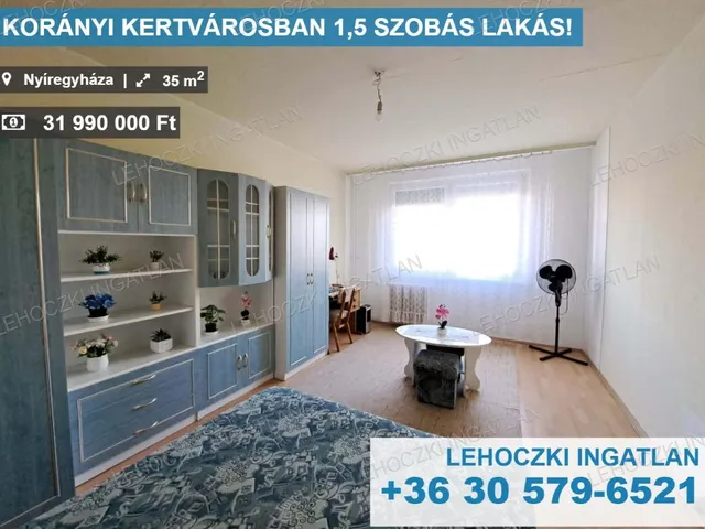 Eladó lakás Nyíregyháza, Korányi-kertváros 35 nm
