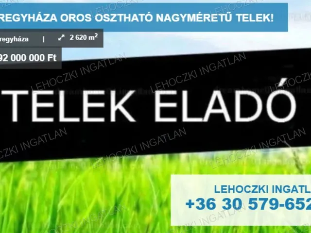 Eladó telek Nyíregyháza, Oros 2620 nm