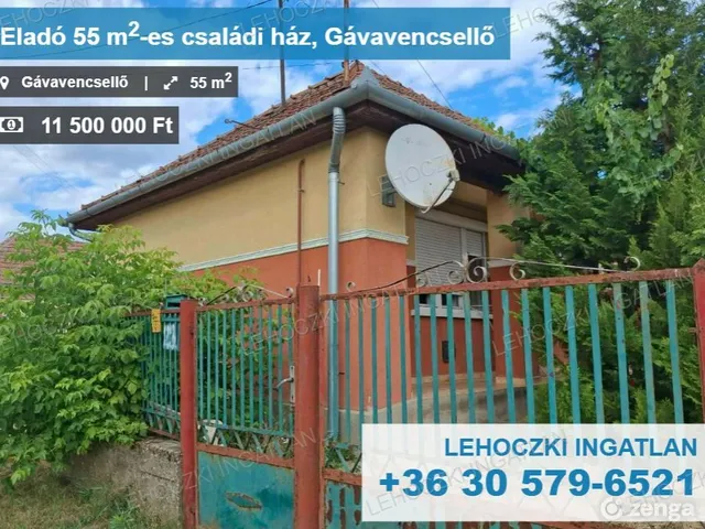 Eladó ház Gávavencsellő 55 nm