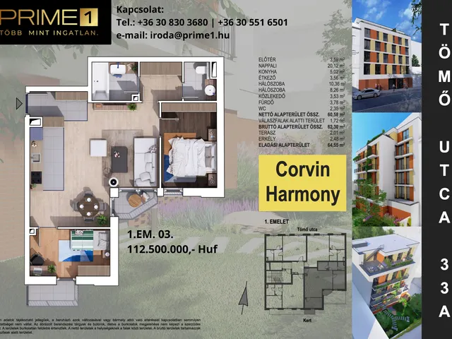 Eladó lakás Budapest XVIII. kerület 62 nm