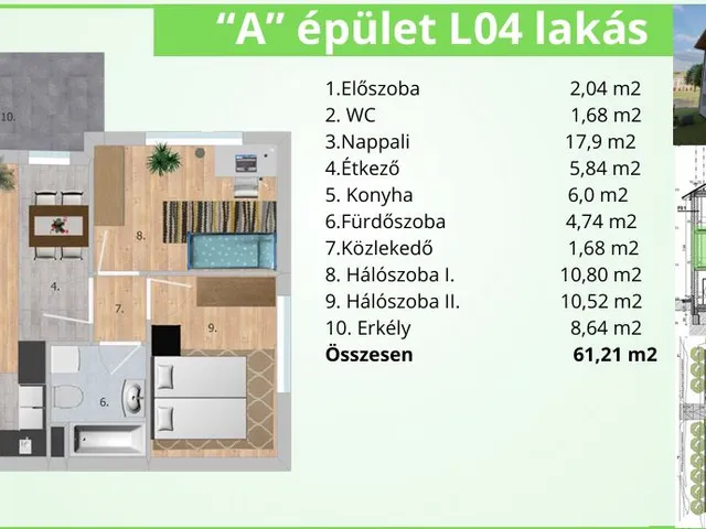 Eladó lakás Tatabánya 61 nm