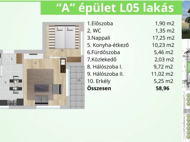 Eladó lakás Tatabánya 59 nm