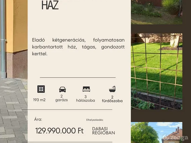 Eladó ház Dabas 193 nm