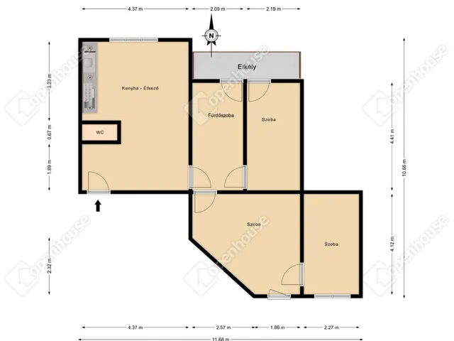 Eladó lakás Debrecen, Tócóskert 71 nm