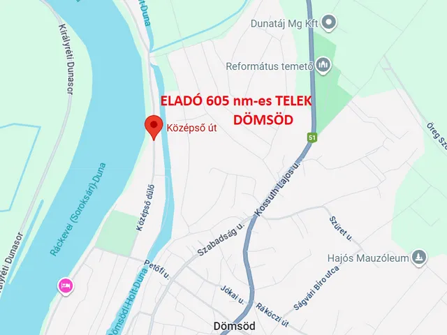 Eladó telek Dömsöd 605 nm