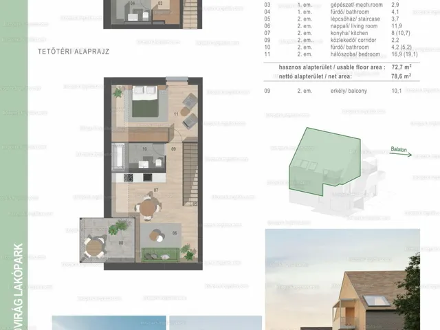 Eladó lakás Balatonfüred, Vadvirág utca 78 nm