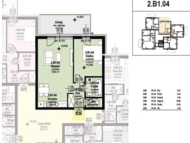 Eladó lakás Tatabánya 45 nm
