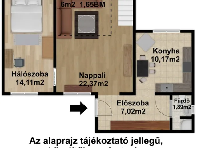 Eladó lakás Budapest VI. kerület, Nagykörúton belüli terület 54 nm