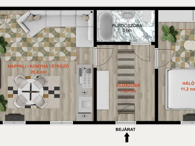 Eladó lakás Budapest VI. kerület, Nagykörúton kívüli terület 46 nm