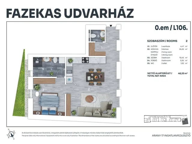 Eladó lakás Tata 48 nm