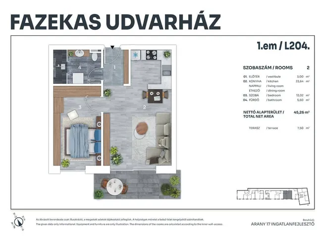 Eladó lakás Tata 45 nm