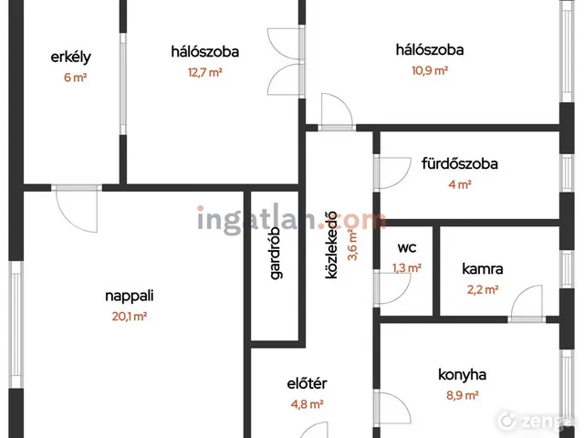 Eladó lakás Hort, Hősök tere 68 nm
