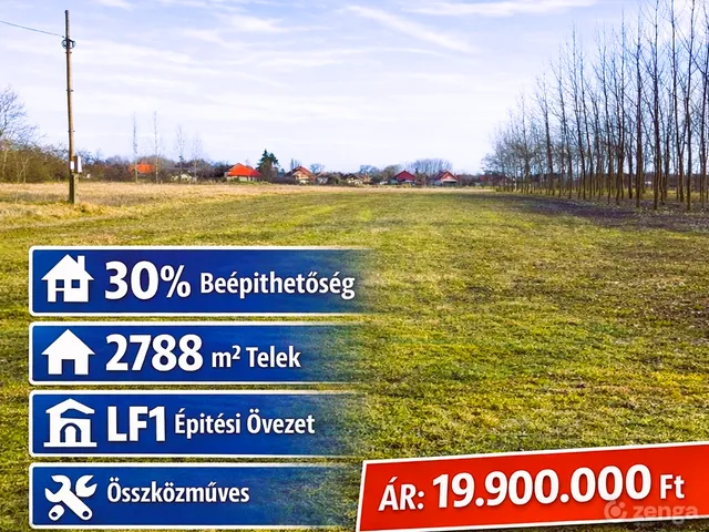 Eladó telek Tápiószele 2788 nm